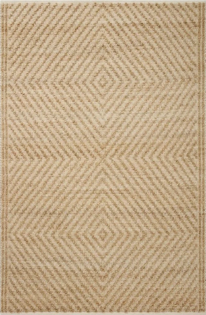 Angela Rose x Loloi 5'0" 7'0" Natural/Ivory Colton CON-04 Area Rug - 5′0″x7′0″