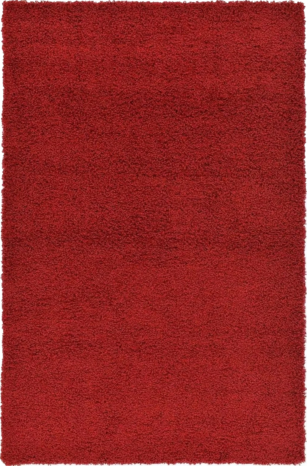 Unique Loom Solid Shag Collection Area Rug (4' 1" x 6' 1" Rectangle, Cherry Red) - 4′1″x6′1″