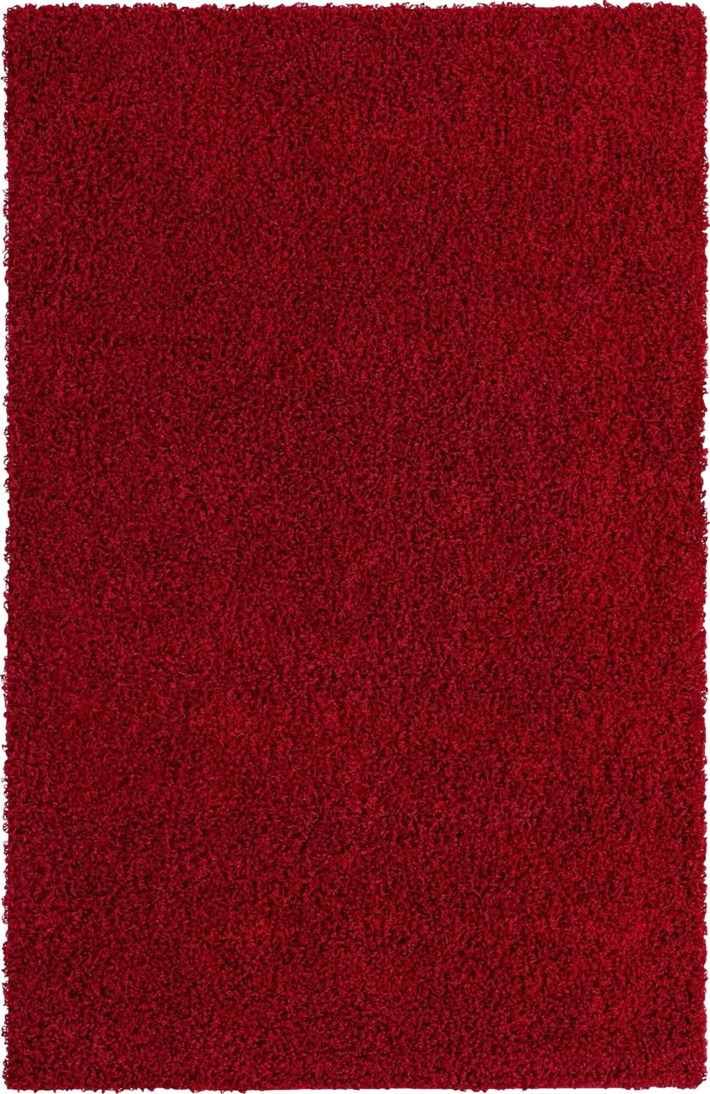 Unique Loom Solid Shag Collection Area Rug (5' 3" x 8' Rectangle, Cherry Red) - 5′3″x8′0″