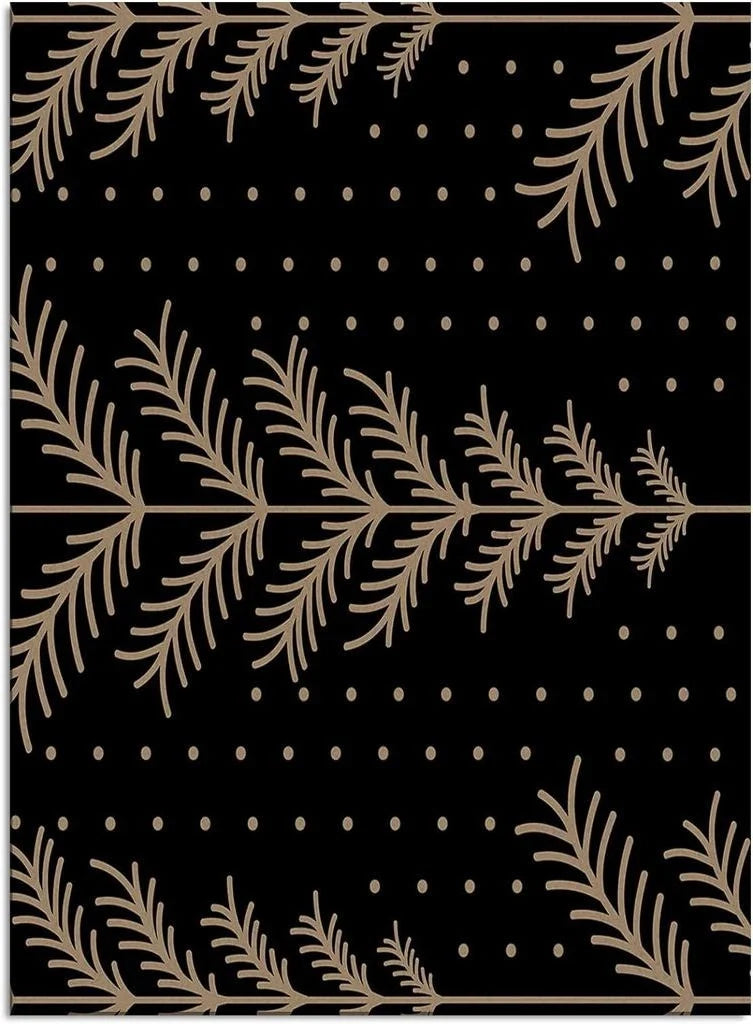 Christmas Area Rug 5 x 8, Washable Bedroom Rug Non-Slip Kitchen Rugs Non Shedding Floor Cover Mat Runner Rug for Living Room Dining Room Outdoor Carpet Merry Christmas Tree Winter Black - 5′0″x8′0″