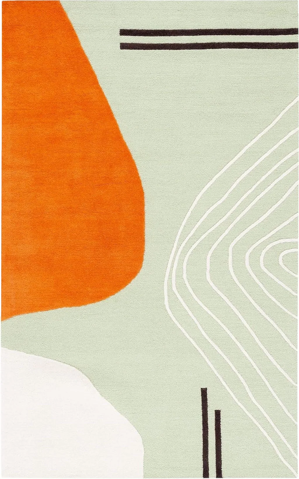 Safavieh Rodeo Drive Collection Area Rug - 5' x 8', Green & Rust, Handmade Mid-Century Modern Abstract Wool, Ideal for High Traffic Areas in Living Room, Bedroom (RD860Y) - 5′0″x8′0″