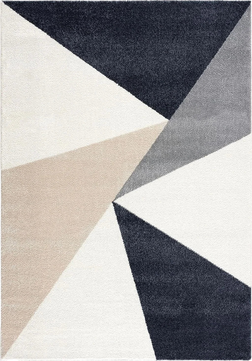 Abani Rugs Gray, Cream and Beige 4 ft. X 6ft. Contemporary Rug. Repeated Triangles in Tones of Cream and Gray Inspired by mid-Century Design. Minimalistic Design Turkish Stain Resistant Area Rug. - 4′0″x6′0″