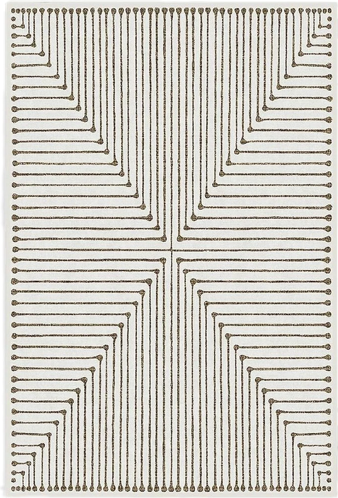 RUGGABLE x Jonathan Adler Washable Rug - Perfect Modern Area Rug for Living Room Bedroom Kitchen - Child Friendly - Stain & Water Resistant - Inkdrop Camel & Ivory 2'x3' (Standard Pad) - 2′0″x3′0″