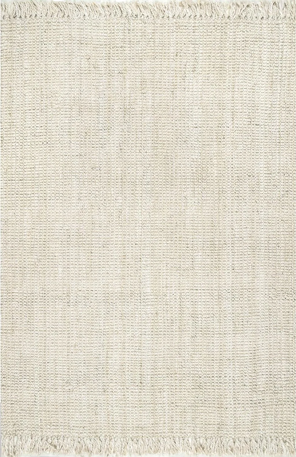 nuLOOM Daniela Farmhouse Chunky Jute Area Rug, 6' x 9', Off-White - 6′0″x9′0″