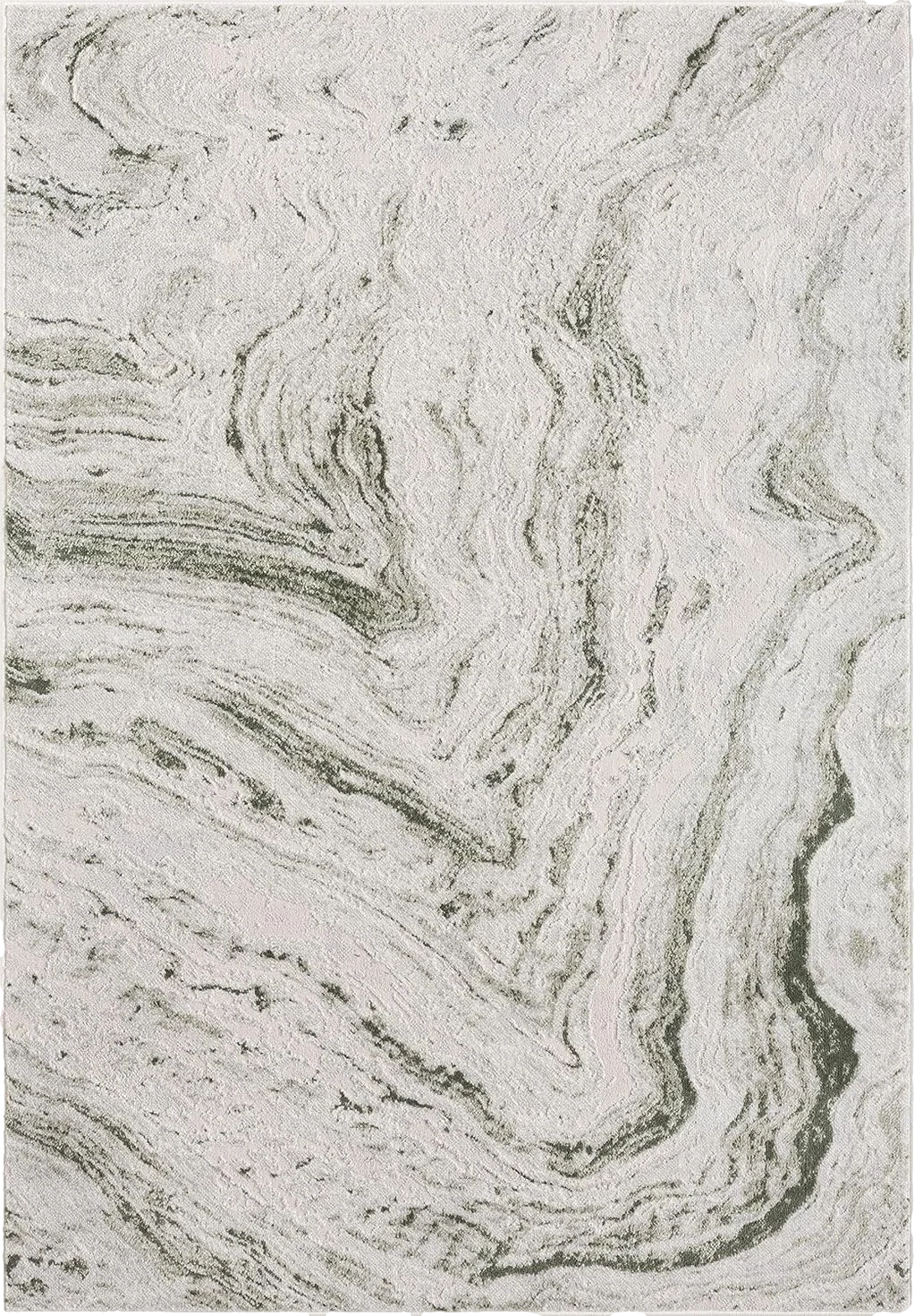 Abani Atlas 4'x6' Green/Grey Area Rug, Abstract Marble - Durable Non-Shedding - Easy to Clean - 4′0″x6′0″