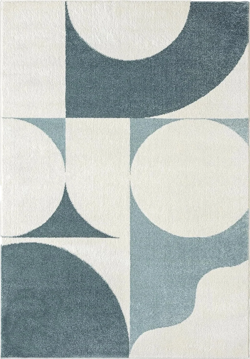 Abani Deco Collection Area Rug -Cream/Green Modern Geometric Design -5'3" x 7'6" - Easy to Clean - Durable for Kids and Pets - Non-Shedding - Medium Pile - Soft Feel -for Living Room, Bedroom & Office - 5′0″x8′0″