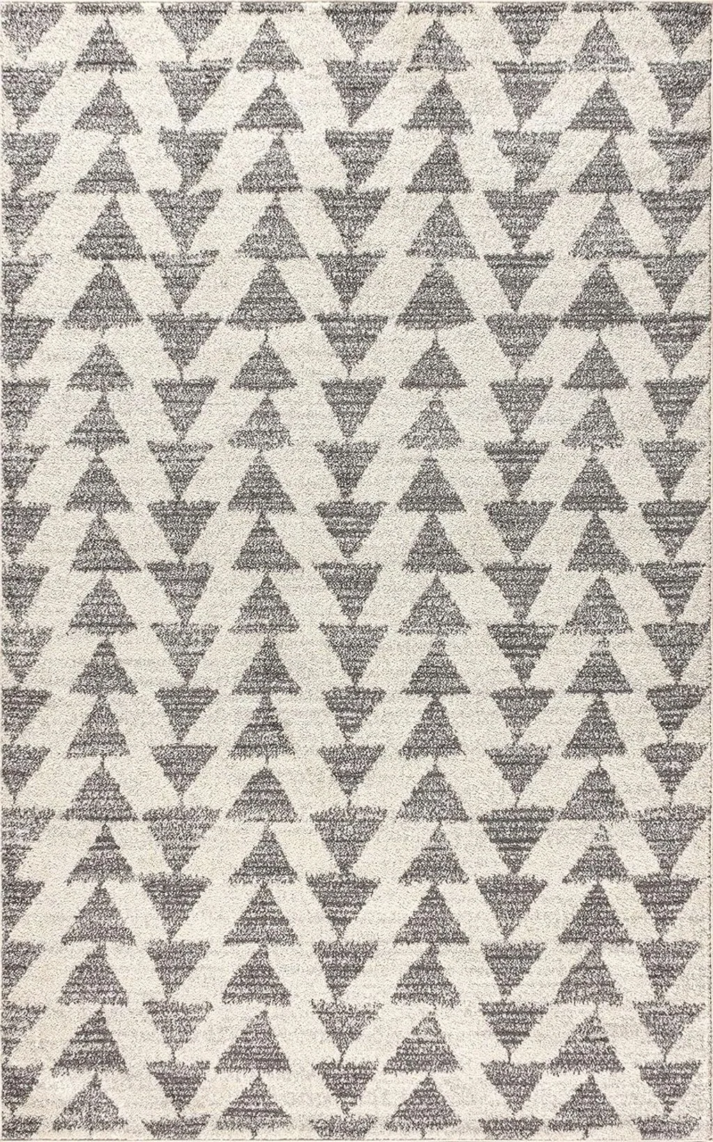 JONATHAN Y MOH206B-8 Aisha Moroccan Triangle Geometric Indoor Farmhouse Area-Rug Bohemian Minimalistic Easy-Cleaning Bedroom Kitchen Living Room Non Shedding, 8 X 10, Cream,Gray - 7′9″x10′0″