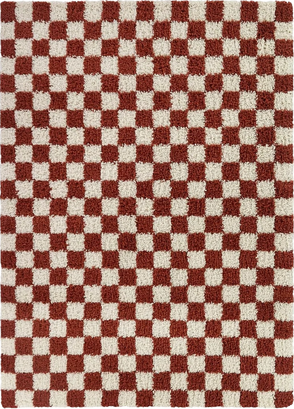 Balta Rugs Oslo Checkered Shag Rug, Red, 5' 3" x 7' - 5′3″x7′0″