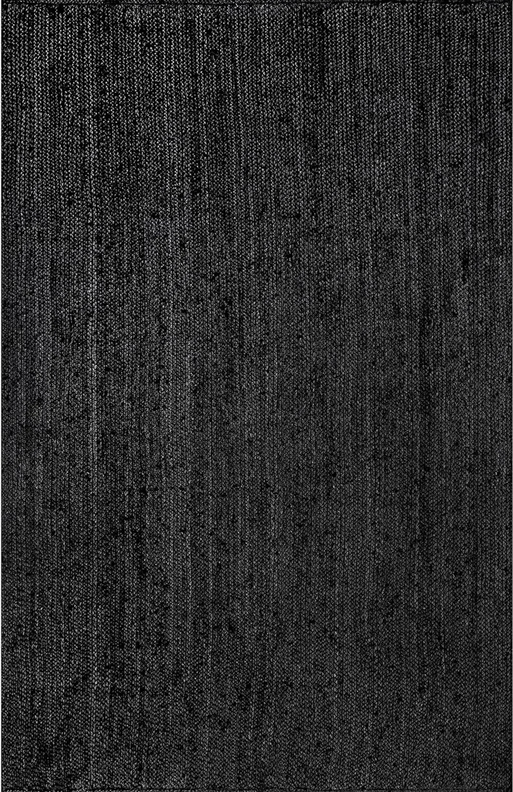 nuLOOM Rigo Hand Woven Farmhouse Jute Accent Rug, 3x5, Black - 3′0″x5′0″
