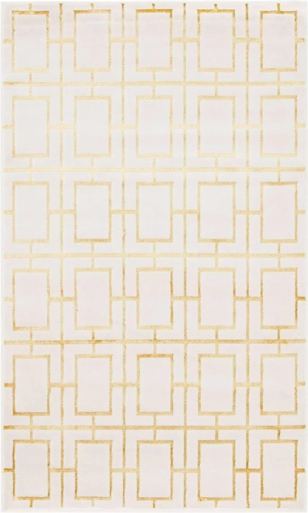 Marilyn Monroe Glam Collection Area Rug - Deco (5'x 8' Rectangle, White Gold/ Gold) - 5′0″x8′0″