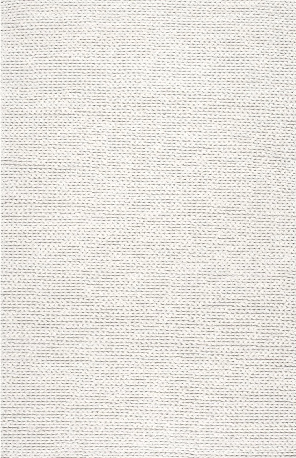 nuLOOM Penelope Braided Wool Area Rug, 5' x 8', Off-white - 5′0″x8′0″