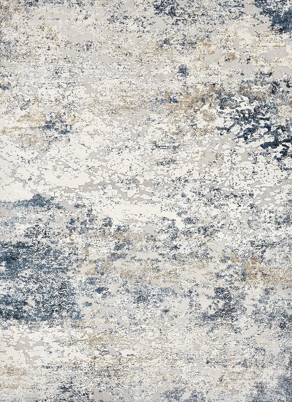 Area Rug Living Room Rugs - 6x9 Abstract Large Soft Indoor Washable Rug Neutral Modern Low Pile Carpet for Bedroom Dining Room Farmhouse Home Office - Beige Blue - 6′0″x9′0″