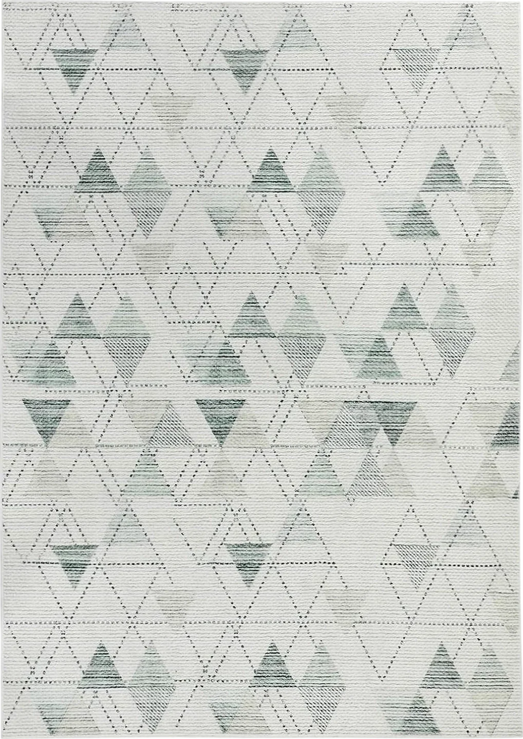 GlowSol 5x7 Area Rug Geometric Pattern Washable Area Rug Abstract Carpet Rug Modern Diamond Boho Accent Rug Livingroom Farmhouse Dining Room Rug Office Bedroom Decor, 5x7 Green - 5′0″x7′0″