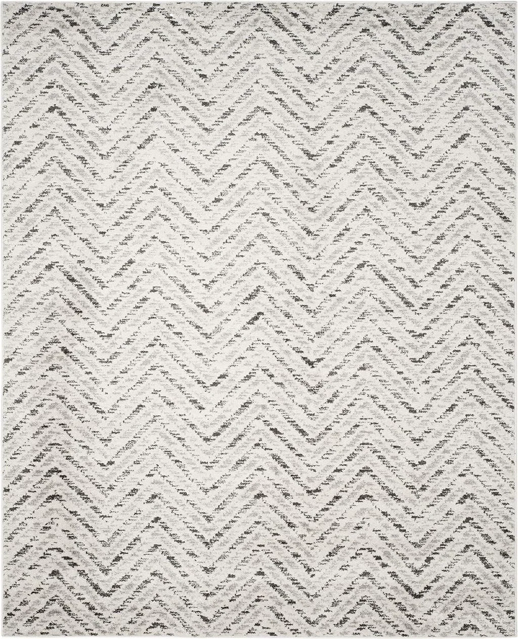 SAFAVIEH Adirondack Collection Area Rug - 9' x 12', Ivory & Charcoal, Chevron Design, Non-Shedding & Easy Care, Ideal for High Traffic Areas in Living Room, Bedroom (ADR104N) - 9′0″x12′0″