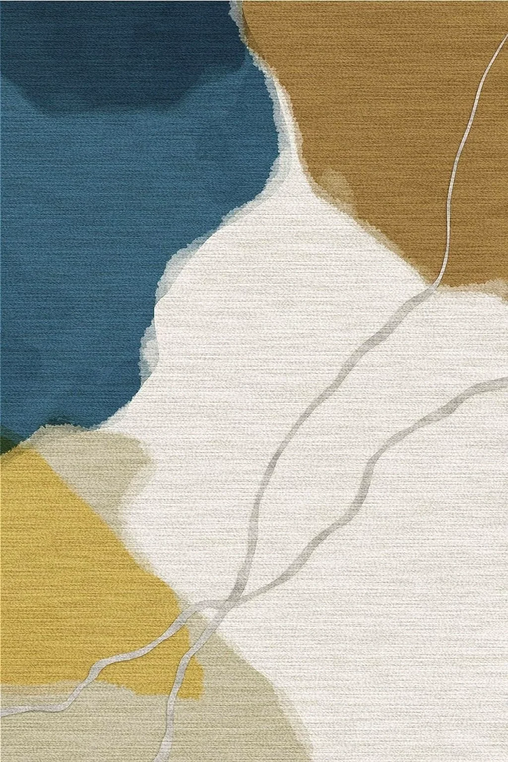 FINOREN Irregular Color Block Area Rug,4x6 Feet,for Living Room,Bedroom,Kitchen,Entryway,Non-Slip Backing,Non-Shedding,Soft Washable Rug,Blue-Coffee - 4′0″x6′0″