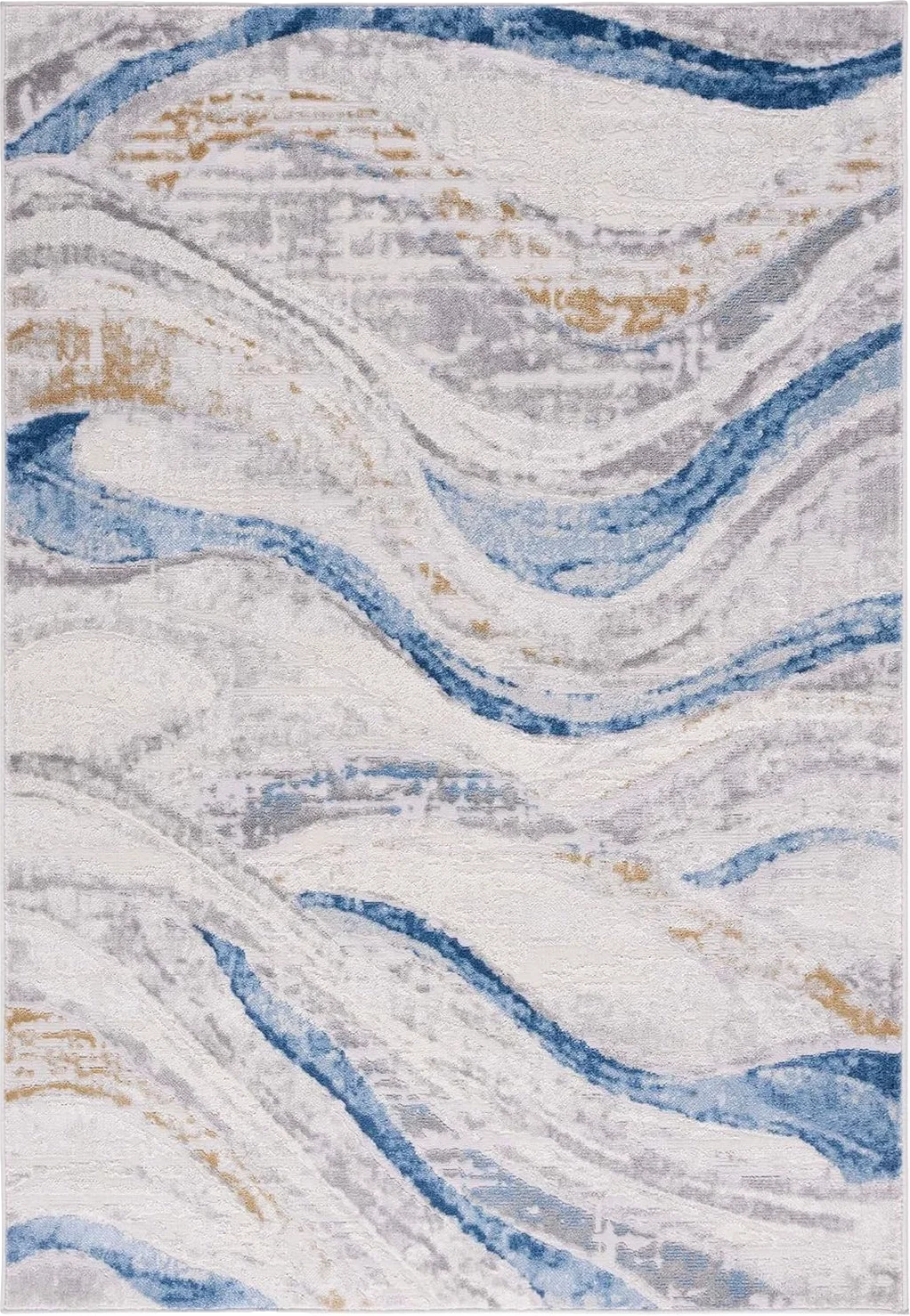 Safavieh Palma Collection Area Rug - 9' x 12', Beige & Light Blue, Modern Abstract Design, Non-Shedding & Easy Care, Ideal for High Traffic Areas in Living Room, Bedroom (PAM334A) - 9′0″x12′0″