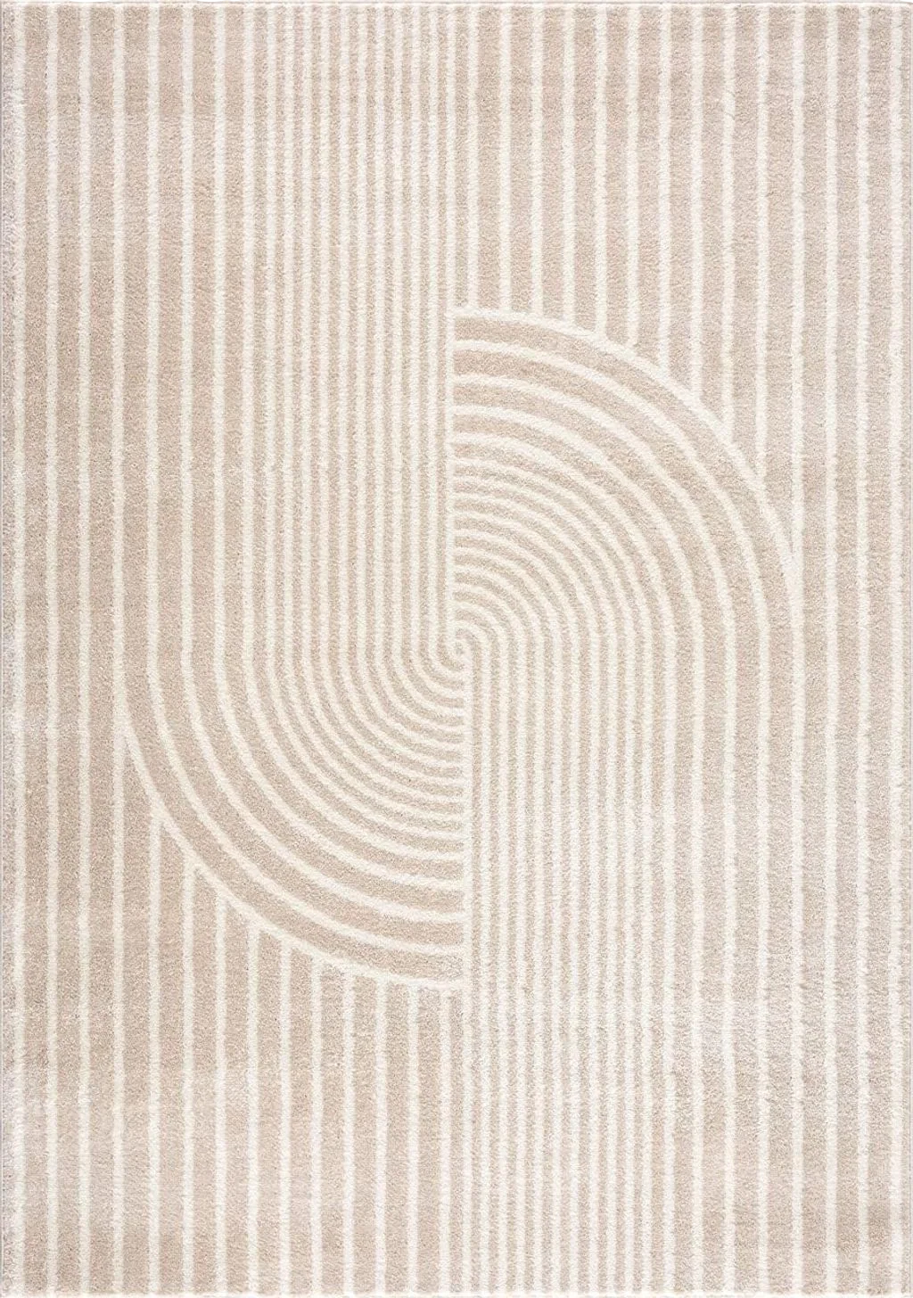 Abani Rugs Beige Arch Pattern Knot Modern Print Premium Area Rug - Contemporary No-Shed Neutral 5’3” x 7’6” (5'x8') Bedroom Rug - 5′0″x8′0″