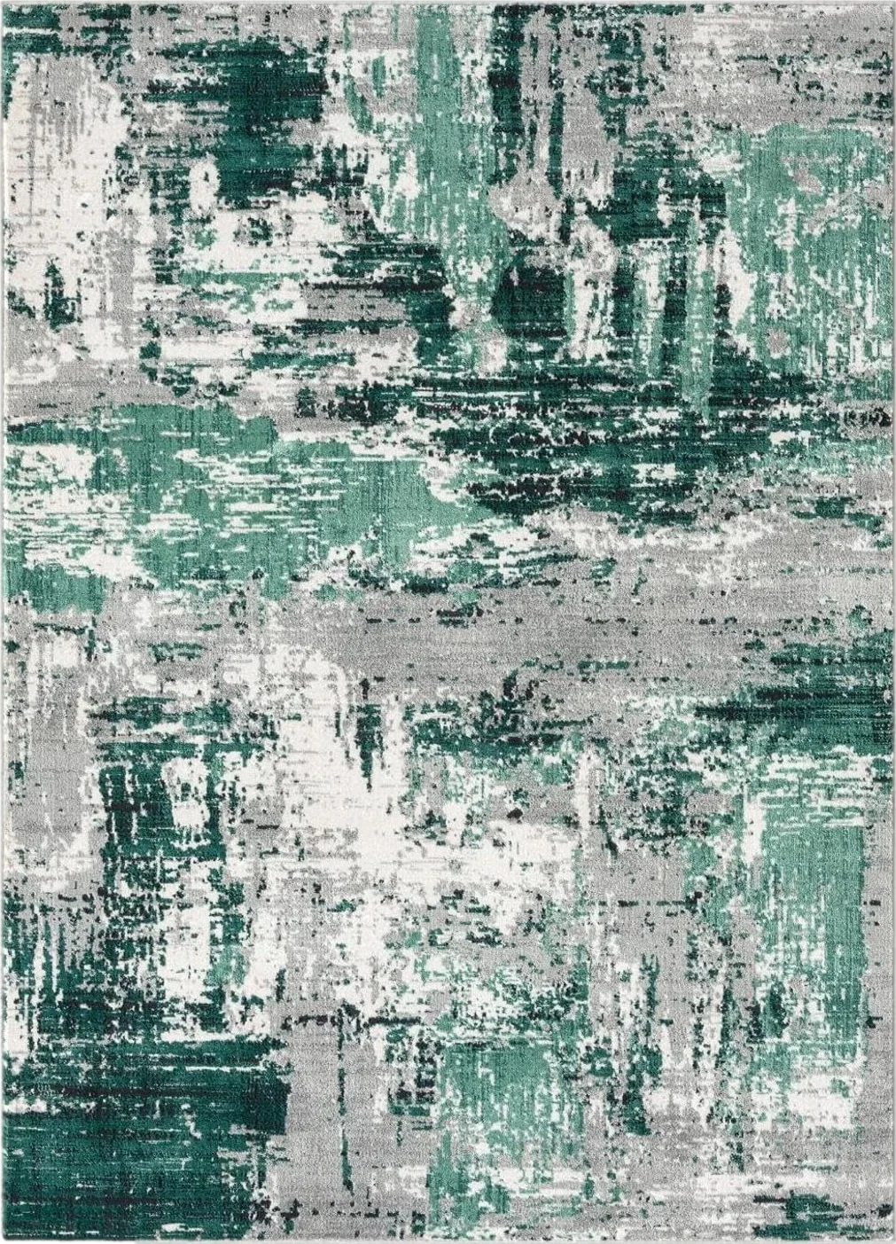 LUXE WEAVERS Abstract Distressed Green 5x7 Area Rug for Living Room - 5′3″x7′3″