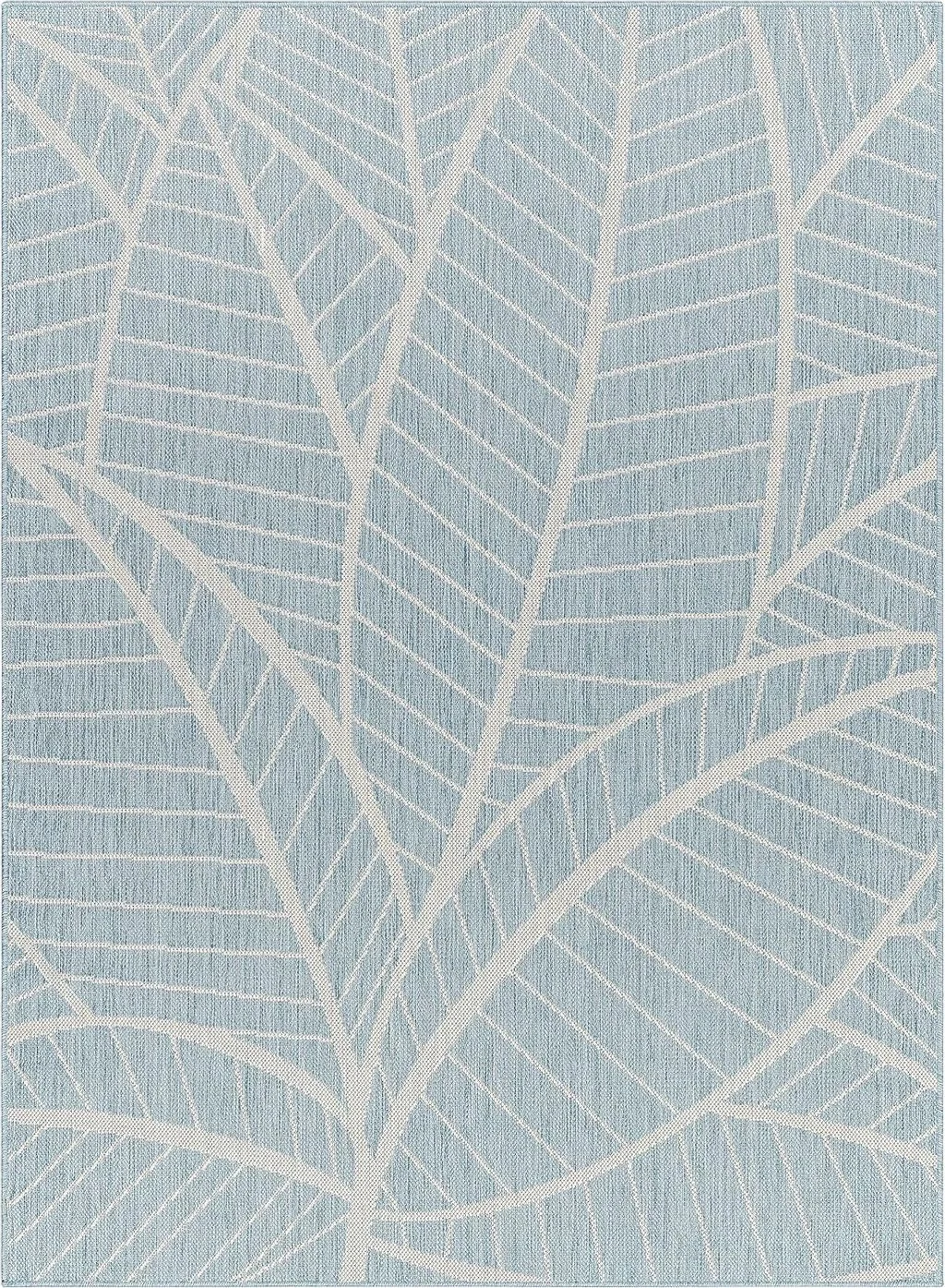 Mark&Day Outdoor Rugs, 6x9 Smolan Modern Light Teal Indoor/Outdoor Area Rug, Green Beige Carpet for Patio, Porch, Deck, Bedroom, Living Room or Kitchen (6'7" x 9') - 6′7″x9′0″