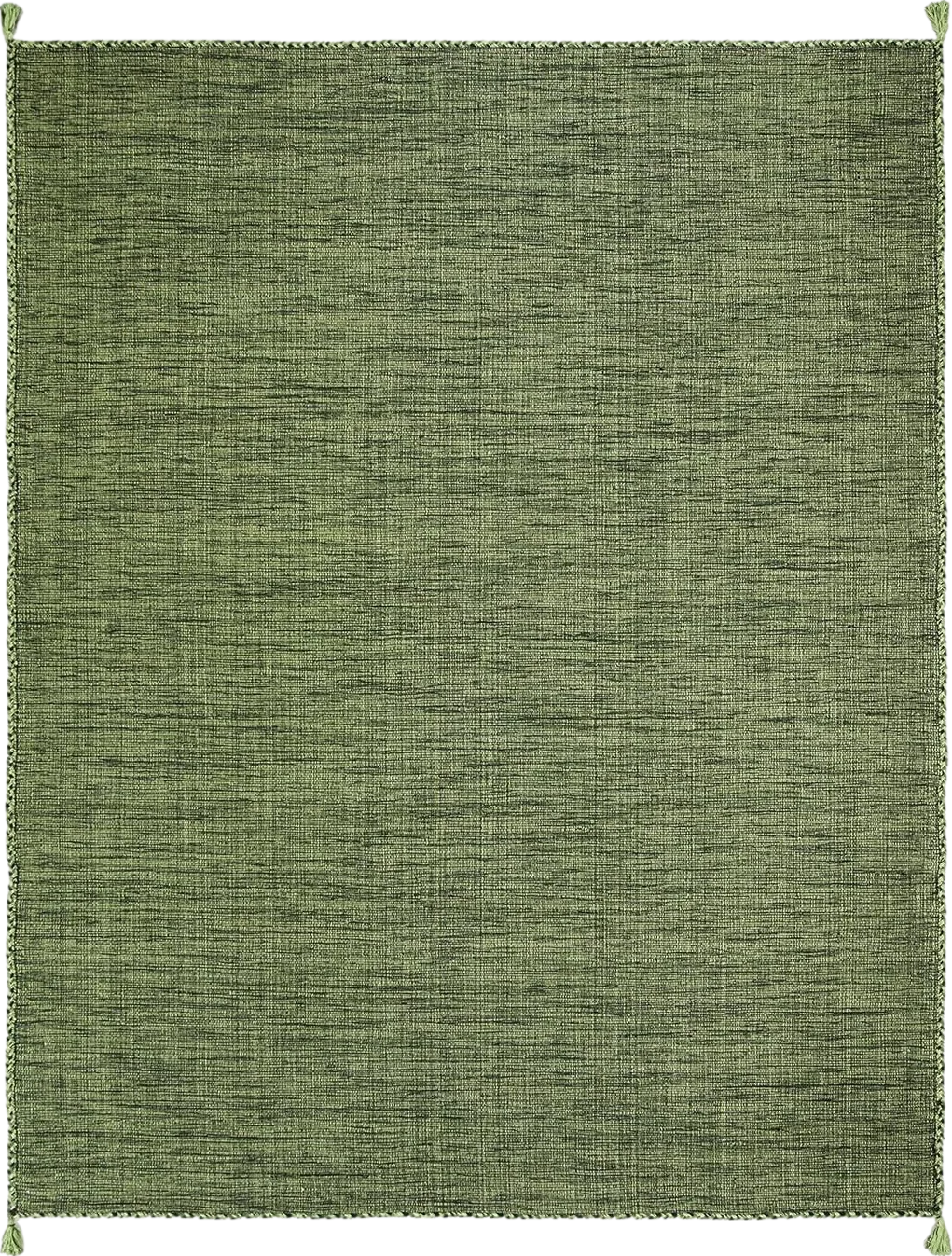 SAFAVIEH Montauk Collection Area Rug - 9' x 12', Green & Black, Handmade Flat Weave Cotton Corner Tassel, Ideal for High Traffic Areas in Living Room, Bedroom (MTK150Y) - 1′4″x4′6″