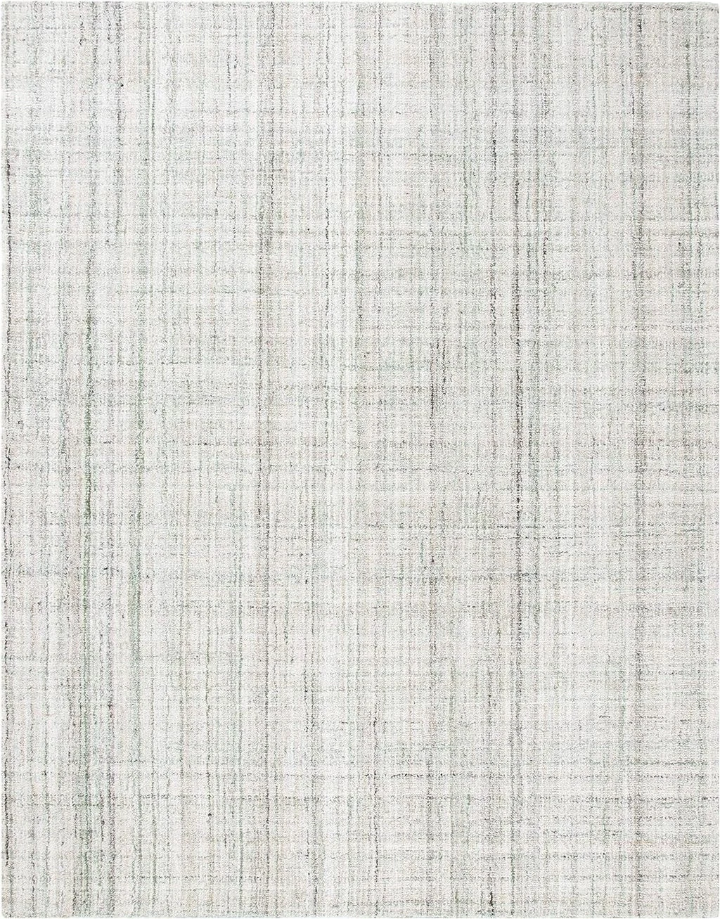 SAFAVIEH Abstract Collection Area Rug - 9' x 12', Green & Sage, Handmade Wool, Ideal for High Traffic Areas in Living Room, Bedroom (ABT143Y) - 1′4″x4′6″