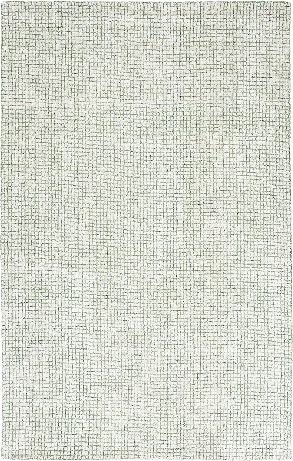 SAFAVIEH Abstract Collection Area Rug - 9' x 12', Ivory & Green, Handmade Wool & Viscose, Ideal for High Traffic Areas in Living Room, Bedroom (ABT470Y) - 9′0″x12′0″