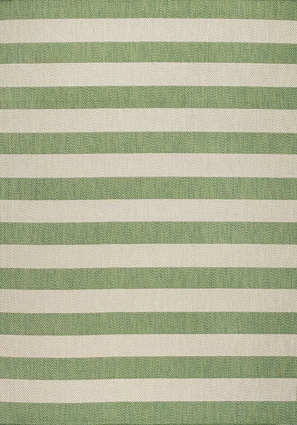 Eyely BMS203D-4 Santa Monica Negril Two-Tone Wide Stripe Indoor/Outdoor Area Rug Modern;Coastal;Rustic, Bedroom, Kitchen, Backyard, Patio, Easy-Cleaning, Non-Shedding, 4 X 6, Green/Cream - 3′11″x6′0″