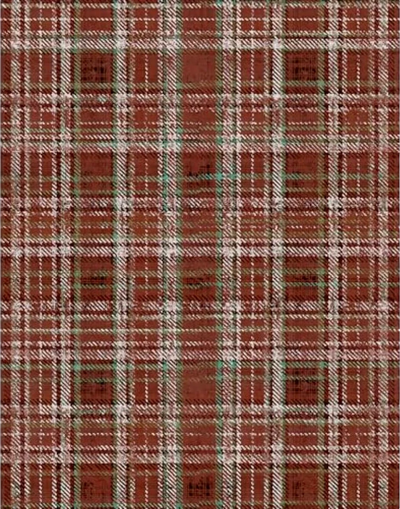 Bavni Area Rugs 8x10, Buffalo Plaid Washable Rug for Living Room Bedroom, Holiday Decor Christmas Rug Floor Cover, Low Pile Lightweight Non Slip with Gripper, Red Square Print - 8′0″x10′0″