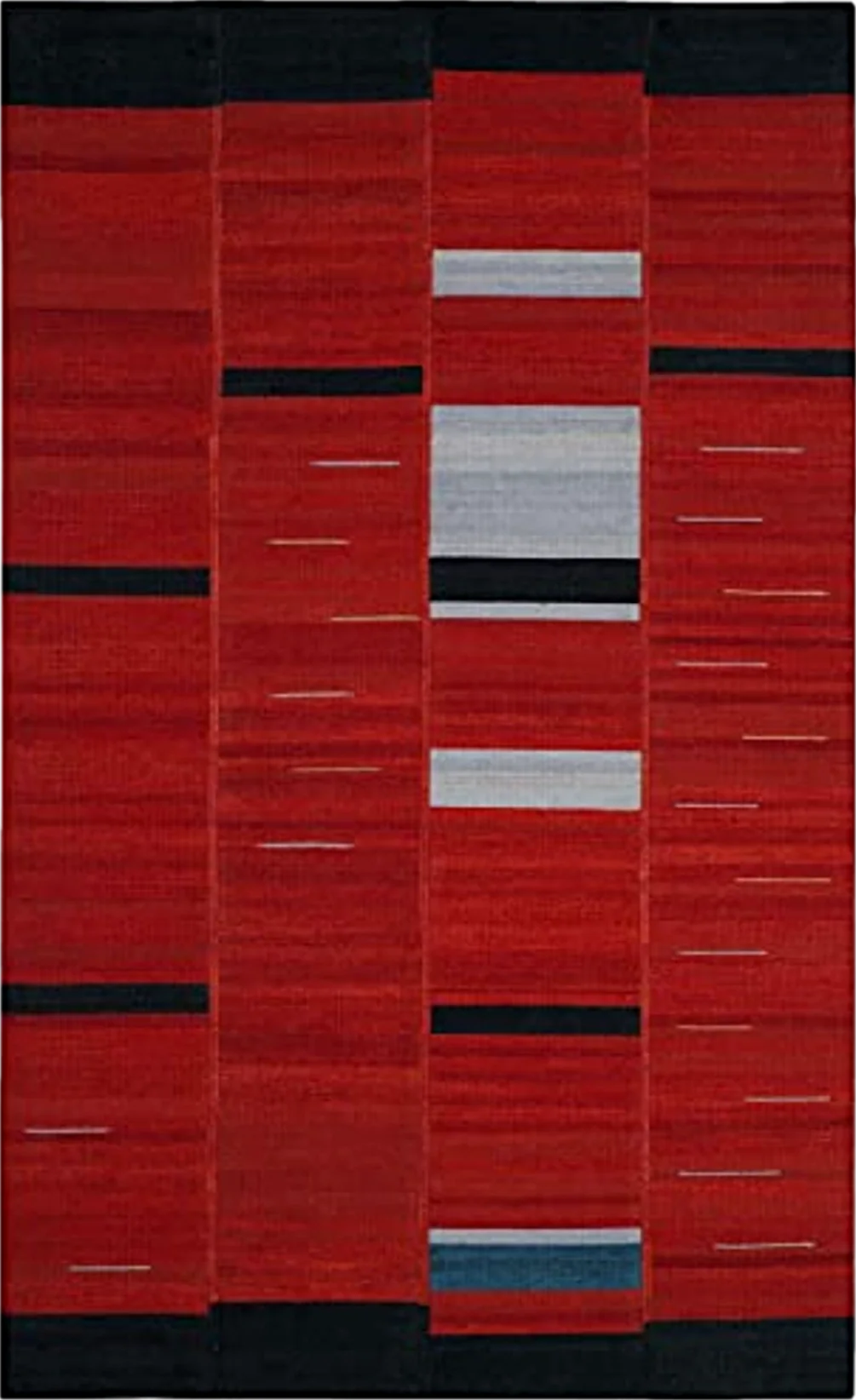 SAFAVIEH Kilim Collection Area Rug - 5' x 8', Red, Handmade Flat Weave Wool, Ideal for High Traffic Areas in Living Room, Bedroom (KLM814A) - 5′0″x8′0″