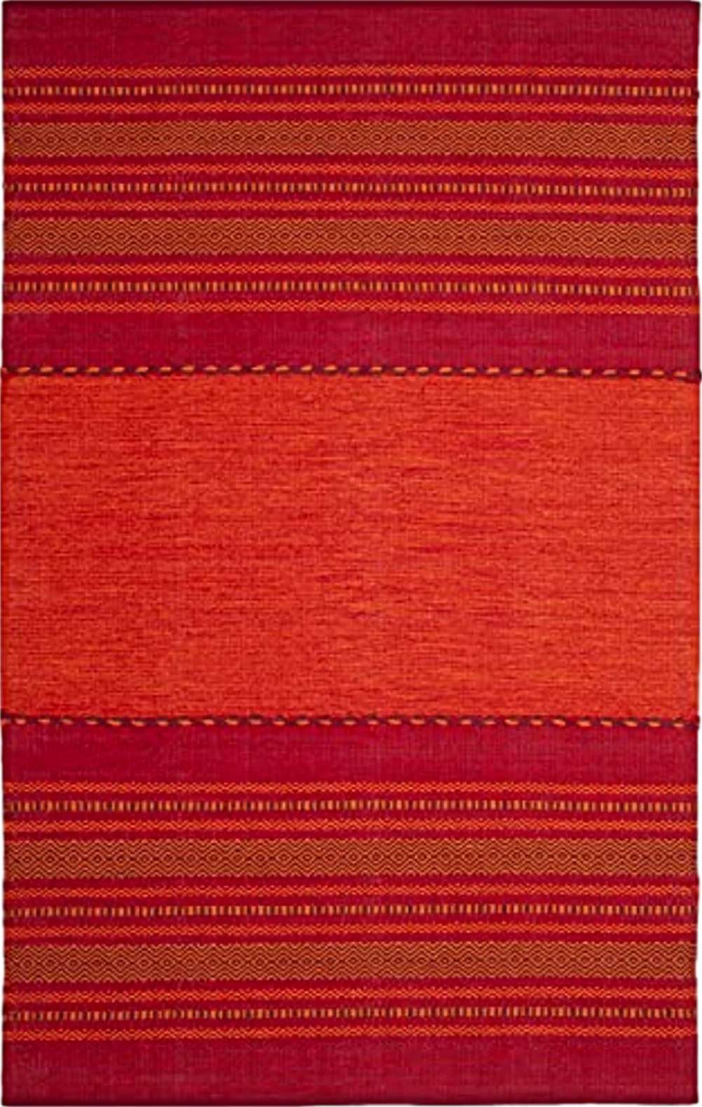 SAFAVIEH Montauk Collection Area Rug - 5' x 8', Orange & Red, Handmade Flat Weave Cotton, Ideal for High Traffic Areas in Living Room, Bedroom (MTK215A) - 5′0″x8′0″
