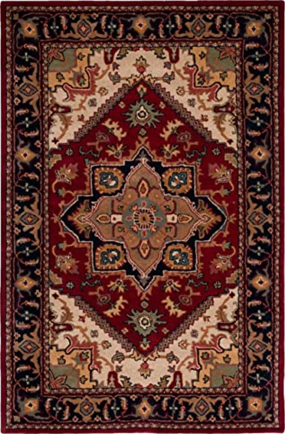 SAFAVIEH Heritage Collection Area Rug - 5' x 8', Red, Handmade Traditional Oriental Wool, Ideal for High Traffic Areas in Living Room, Bedroom (HG625A) - 5′0″x8′0″