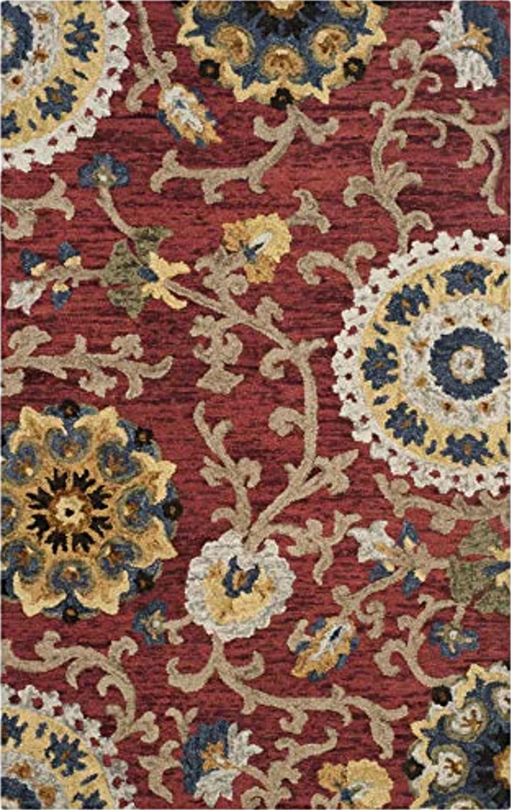 SAFAVIEH Blossom Collection 6' x 9' Red / Multi BLM401C Handmade Premium Wool Area Rug - 6′0″x9′0″