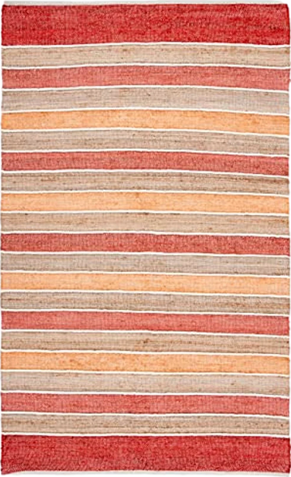 SAFAVIEH Striped Kilim Collection 5' x 8' Rust/Red STK316P Handmade Premium Jute Living Room Dining Bedroom Area Rug - 5′0″x8′0″
