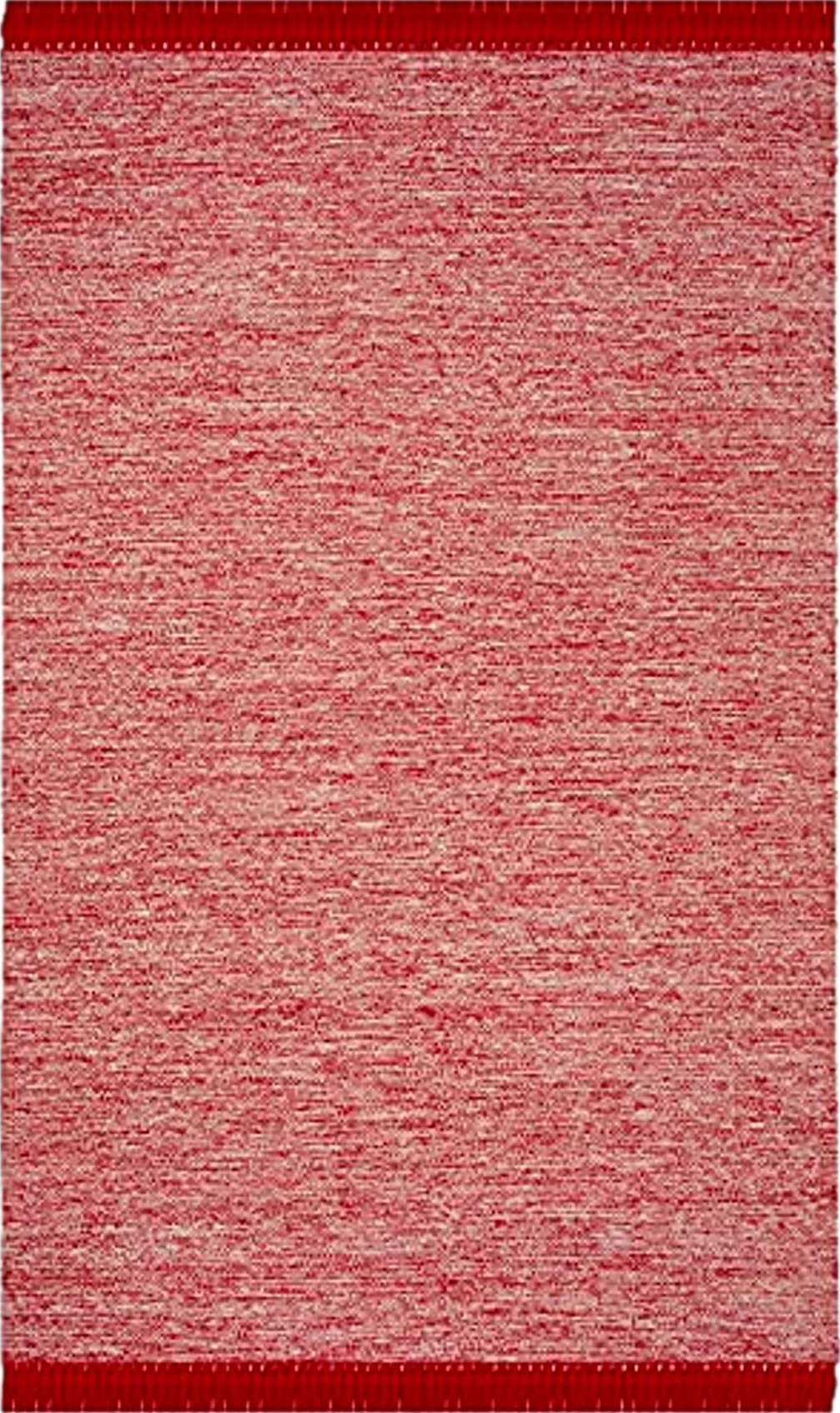 SAFAVIEH Montauk Collection Area Rug - 5' x 8', Red, Handmade Tassel Cotton, Ideal for High Traffic Areas in Living Room, Bedroom (MTK610N) - 5′0″x8′0″