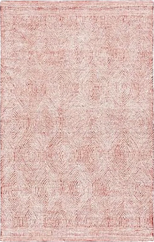 SAFAVIEH Abstract Collection Area Rug - 5' x 8', Ivory & Red, Handmade Wool, Ideal for High Traffic Areas in Living Room, Bedroom, Dining (ABT340Q-5) - 5′0″x8′0″