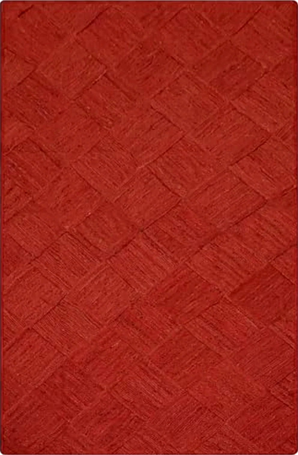 Premium Hand-Braided Natural Jute 8x10 Kilim Area Rug – Geometric Red Pattern, Handwoven Flatweave Carpet for Indoor/Outdoor Use – Perfect for Bedroom, Dining Room & Living Room - 8′0″x10′0″