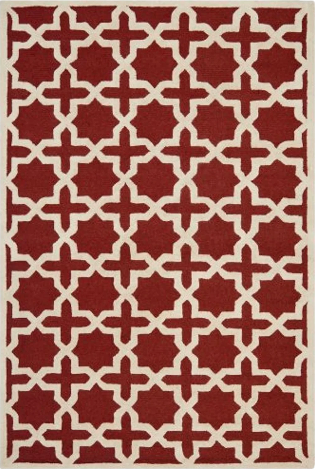 SAFAVIEH Cambridge Collection 6' x 9' Rust / Ivory CAM125L Handmade Moroccan Premium Wool Area Rug - 6′0″x9′0″