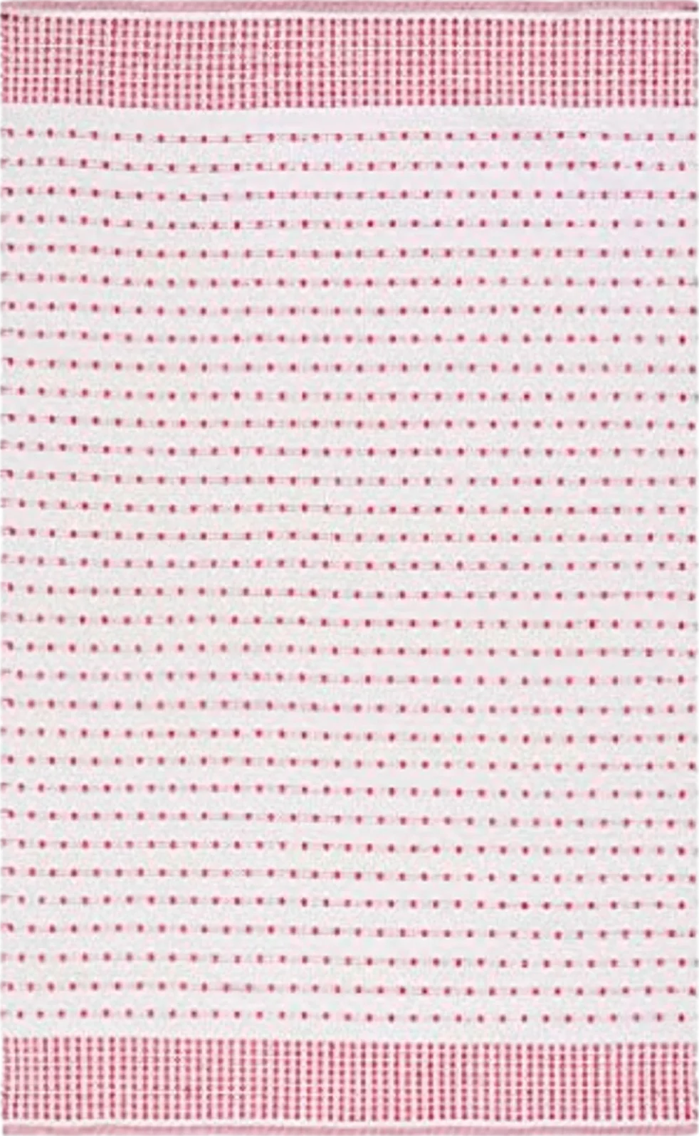 SAFAVIEH Montauk Collection Area Rug - 5' x 8', Red & Ivory, Flat Weave Cotton Design, Easy Care, Ideal for High Traffic Areas in Living Room, Bedroom (MTK714Q) - 5′0″x8′0″