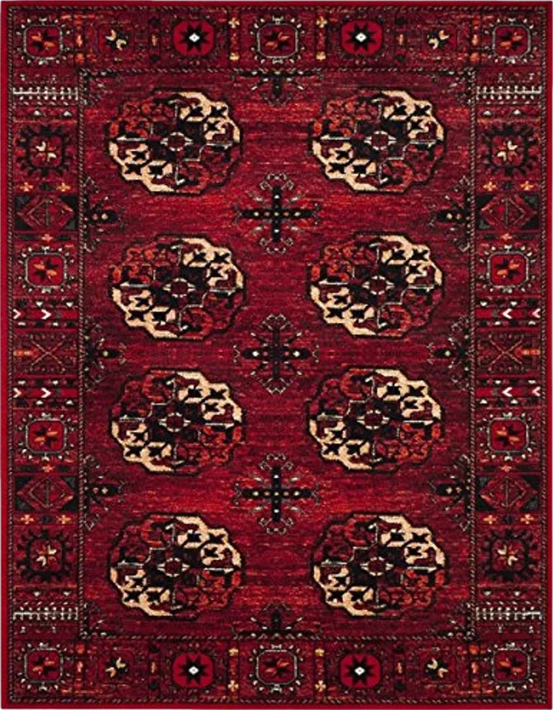 SAFAVIEH Vintage Hamadan Collection Area Rug - 8' x 10', Red & Multi, Oriental Traditional Persian Design, Non-Shedding & Easy Care, Ideal for High Traffic Areas in Living Room, Bedroom (VTH212A) - 8′0″x10′0″