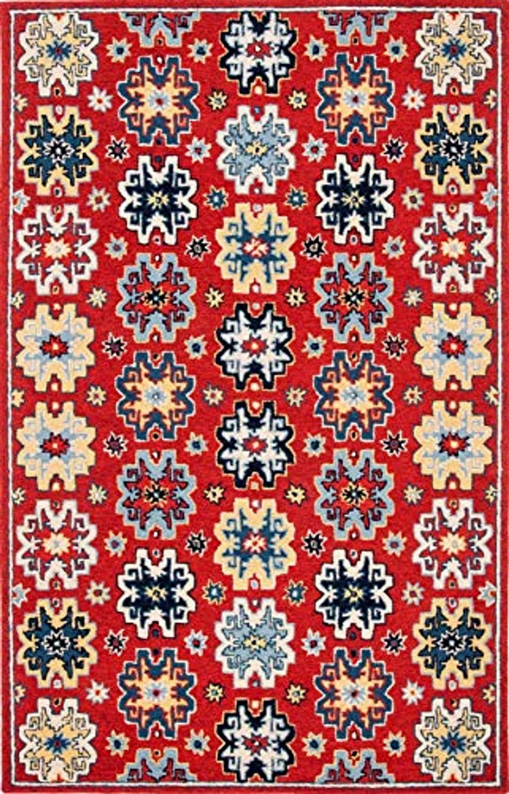 SAFAVIEH Heritage Collection Area Rug - 6' x 9', Red & Blue, Handmade Traditional Oriental Wool, Ideal for High Traffic Areas in Living Room, Bedroom (HG746Q) - 6′0″x9′0″