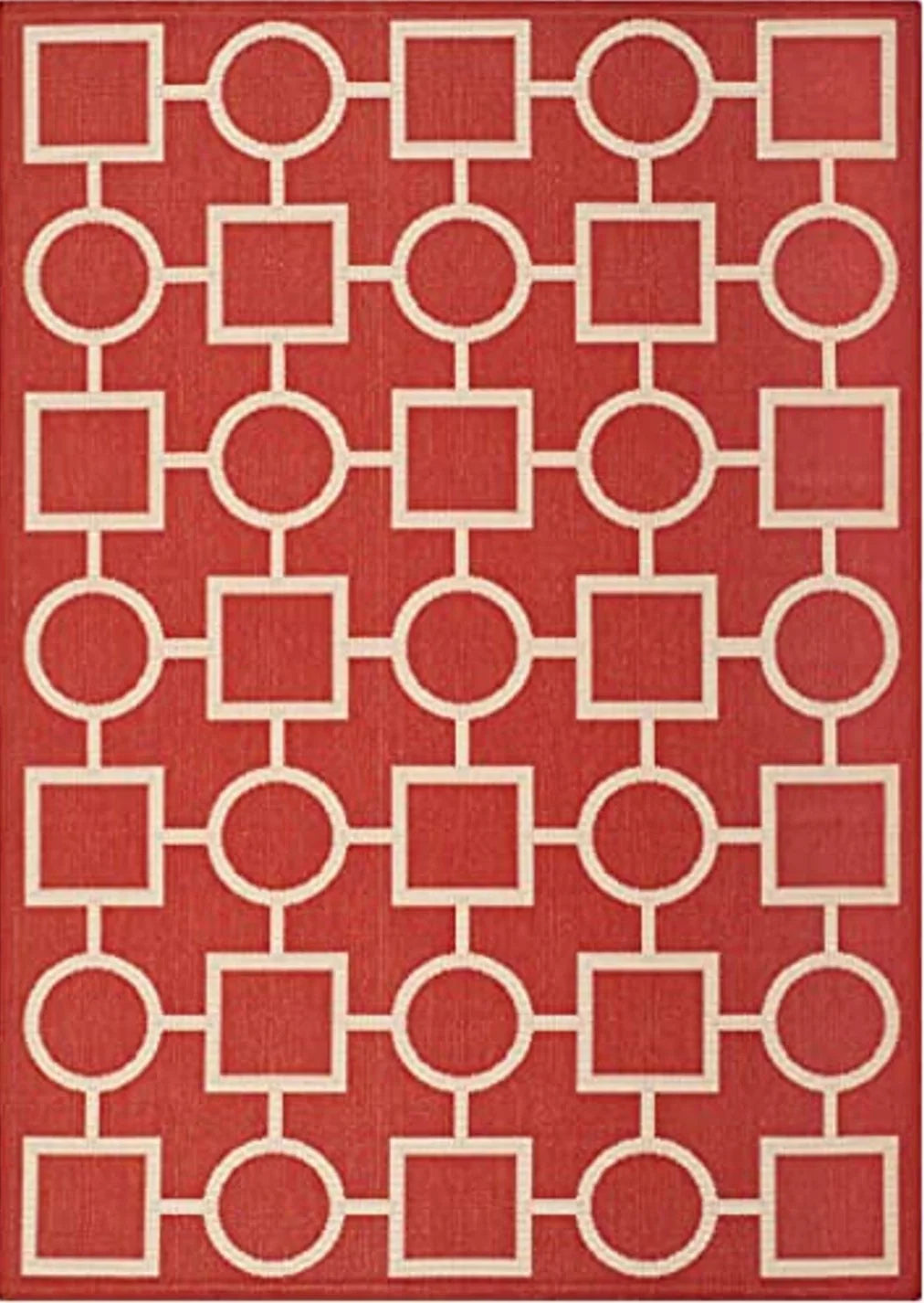 SAFAVIEH Courtyard Collection 2'7" x 5' Red/Bone CY6925 Indoor/ Outdoor Waterproof Easy Cleaning Patio Backyard Mudroom Area Rug - 2′8″x5′0″