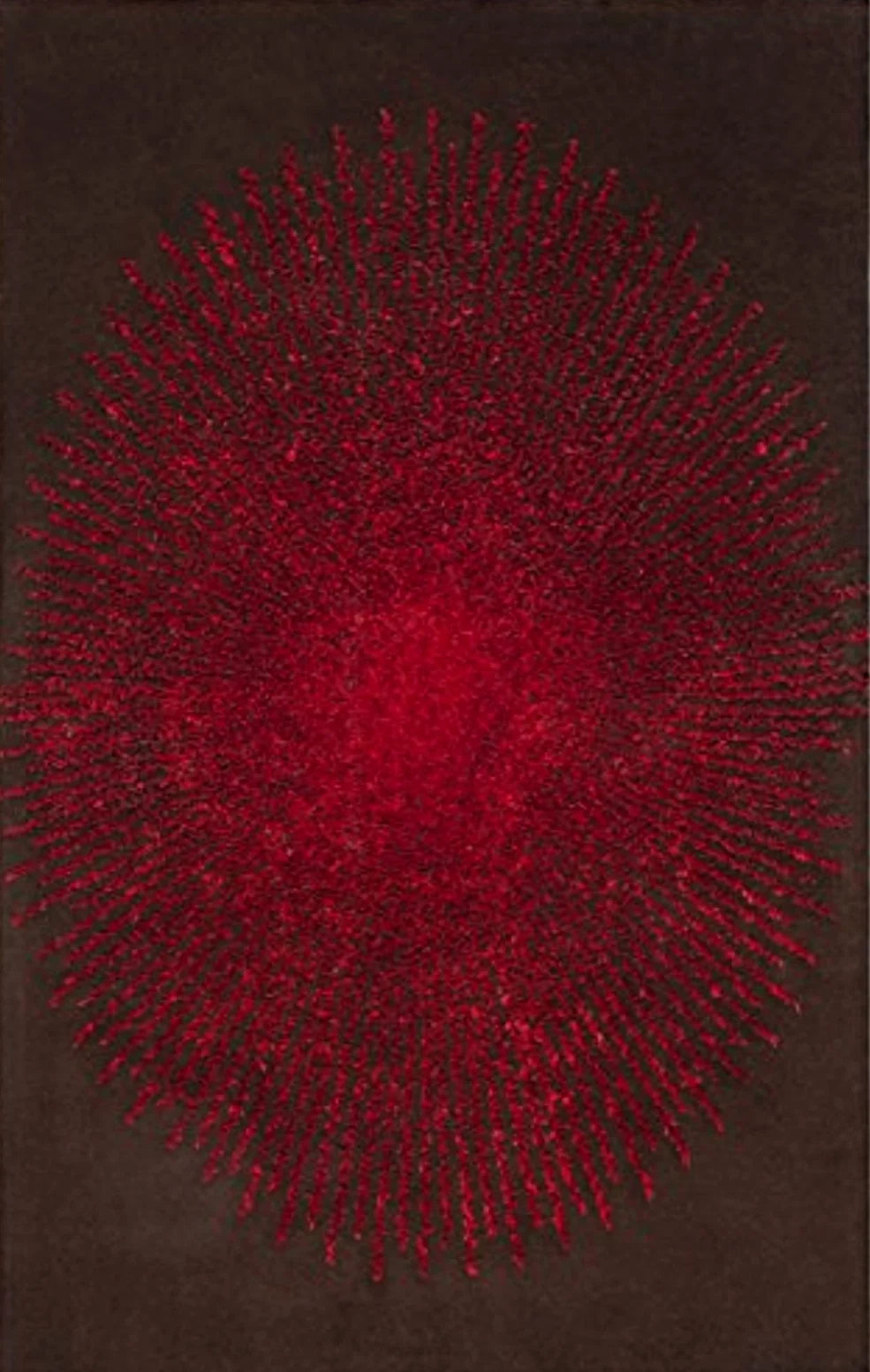 SAFAVIEH Soho Collection 3'6" x 5'6" Brown / Red SOH655T Handmade Premium Wool & Viscose Area Rug - 3′6″x5′6″