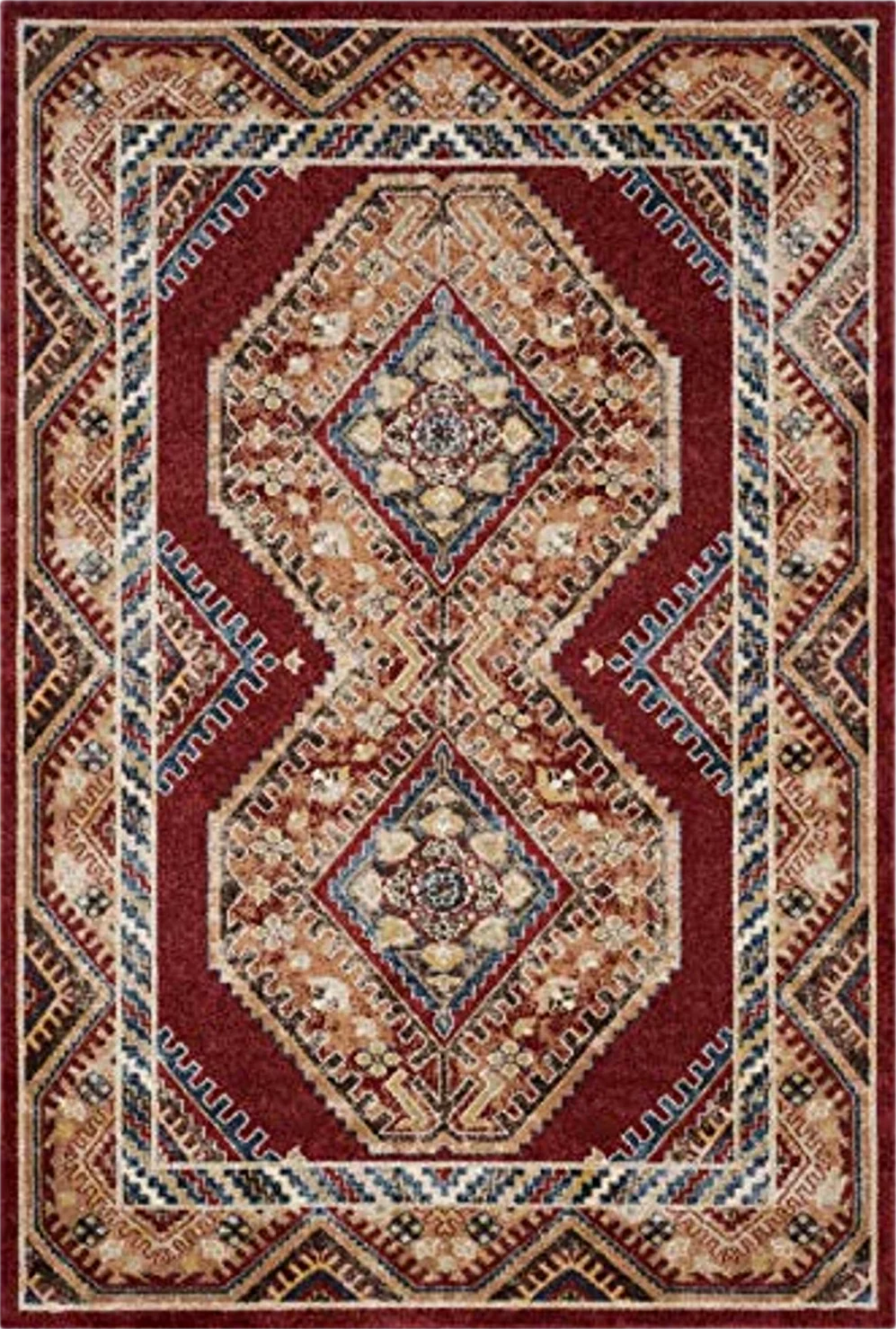 SAFAVIEH Bijar Collection Area Rug - 6'7" x 9', Red & Rust, Traditional Oriental Distressed Design, Non-Shedding & Easy Care, Ideal for High Traffic Areas in Living Room, Bedroom (BIJ647R) - 6′8″x9′0″