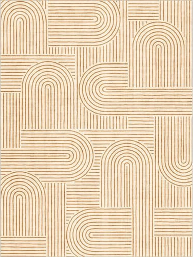 LUXRUG Area Rugs 9x12 Living Room - Large Washable Orange Boho Rugs for Bedroom Soft Abstract Rug Ultra-Thin Modern Rainbow Carpet Stain Resistant Rug for Dining Room Nursery Room Home Decor - 9′0″x12′0″