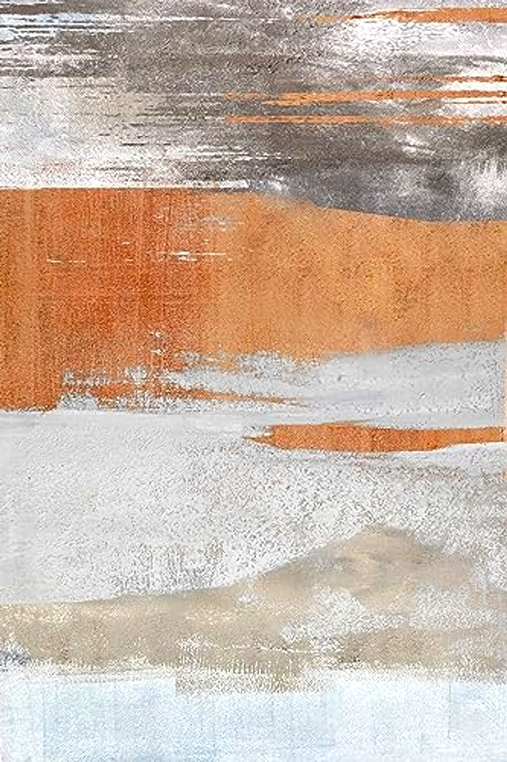 Eroyat Abstract Slim Area Rug,6x9 Feet Non-Slip Living Room Bedroom Rug,Indoor Entryway Kitchen Rug,Rug for Office,Non-Shedding Soft Low Pile Floor Decor,Gray-Orange - 6′0″x9′0″