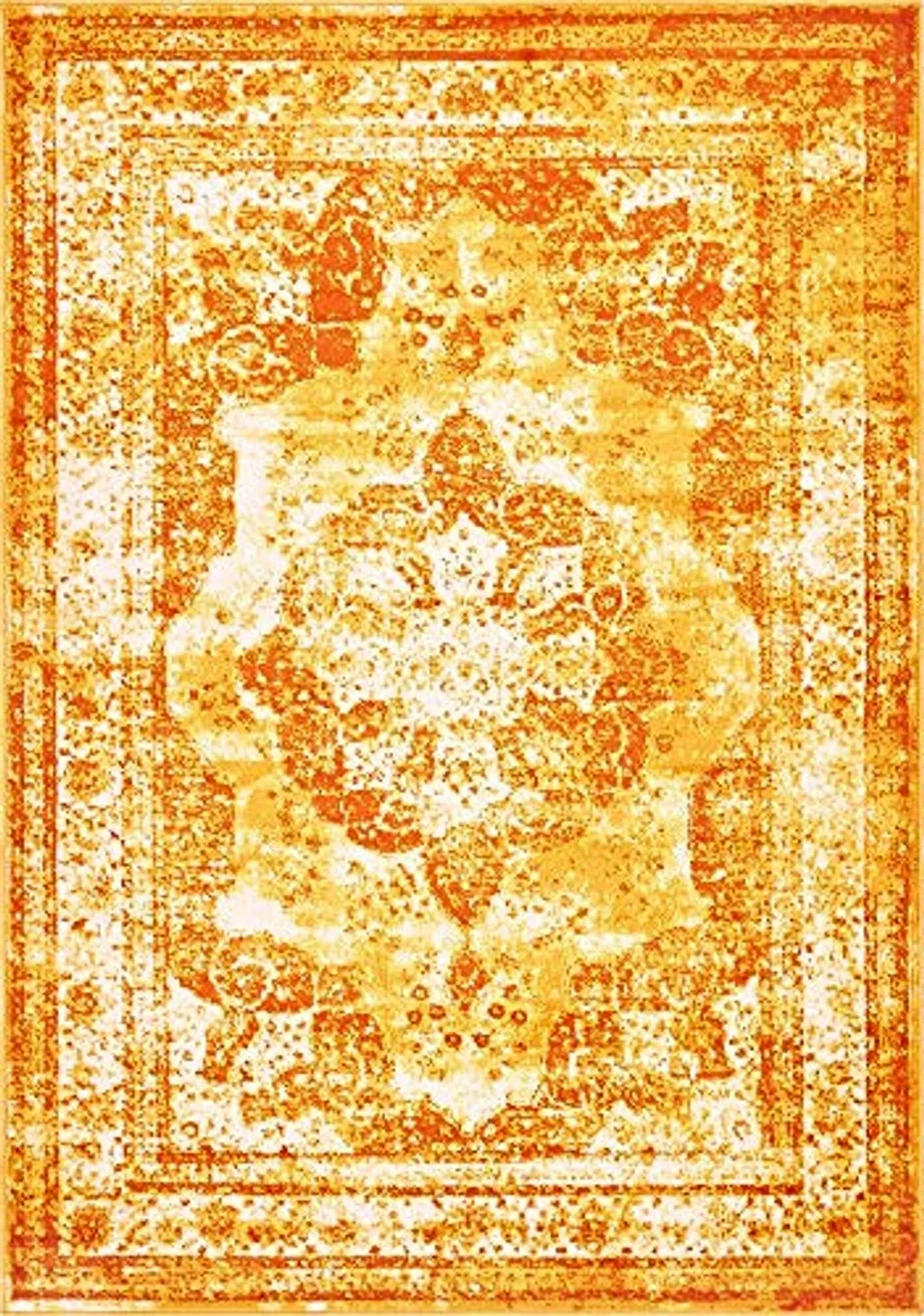 Unique Loom Sofia Collection Area Rug - Salle Garnier (6' 1" x 9' Rectangle, Orange/ Yellow) - 6′1″x9′0″
