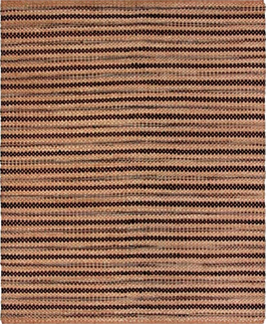SAFAVIEH Cape Cod Collection Area Rug - 8' x 10', Orange & Black, Handmade Stripe Jute, Ideal for High Traffic Areas in Living Room, Bedroom (CAP104C) - 8′0″x10′0″
