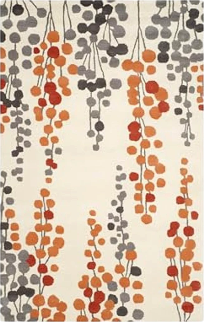 SAFAVIEH Soho Collection 5' x 8' Beige / Orange SOH338B Handmade Premium Wool & Viscose Area Rug - 5′0″x8′0″