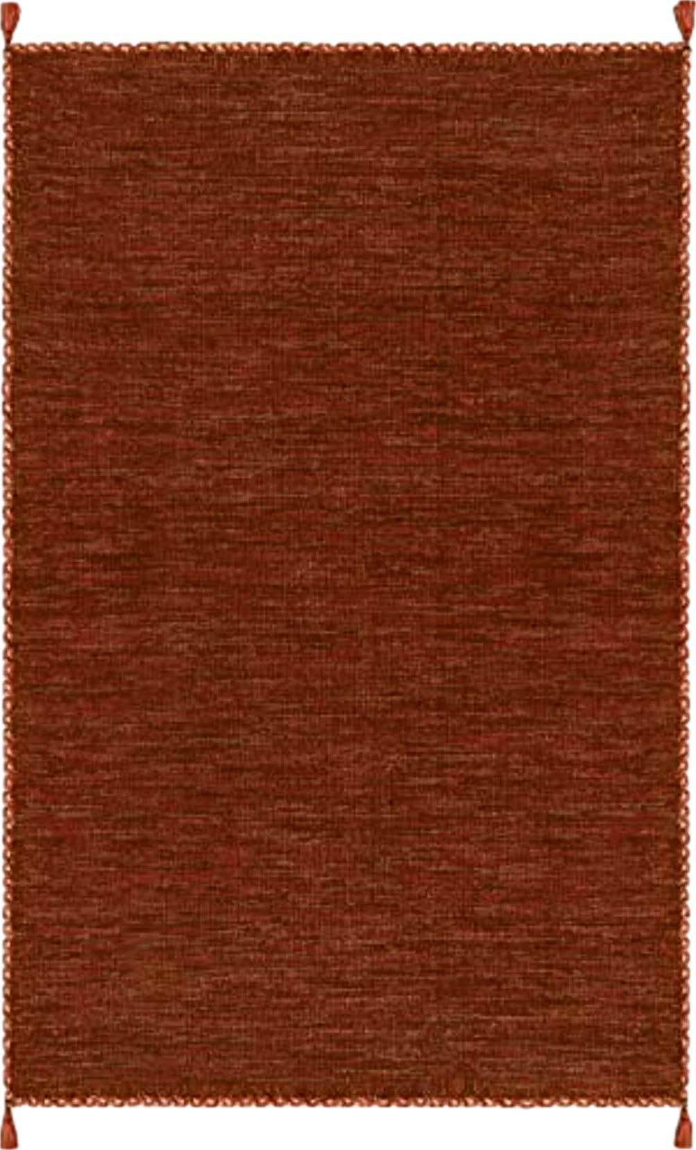 SAFAVIEH Montauk Collection Area Rug - 5' x 8', Orange & Black, Handmade Flat Weave Cotton Corner Tassel, Ideal for High Traffic Areas in Living Room, Bedroom (MTK150P) - 5′0″x8′0″