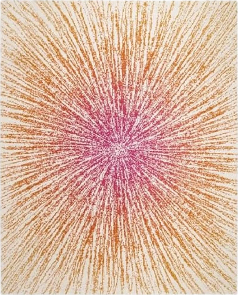 SAFAVIEH Evoke Collection 8' x 10' Fuchsia/Cream EVK228R Abstract Burst Non-Shedding Living Room Bedroom Dining Home Office Area Rug - 8′0″x10′0″